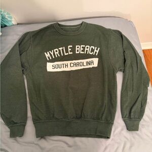 Myrtle Beach South Carolina Green Earth Tone Sweater Crew Crewneck